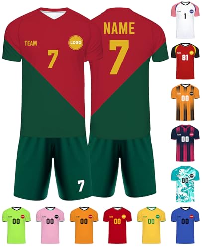 Portugal Custom Soccer Jersey Personalized Team Name Number Sports Shirt Customize Futbol Logo Jerseys for Kids Men Boys Youth