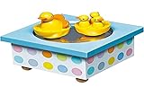 Trousselier TROUS95005 - Frosch & Babys - Tanzende Musikbox - Spieluhr - Ideales Geburtsgeschenk - 2 abnehmbare Figuren - Einfache Bedienung - Sound of Silence Musik von Simon & Garfunkel - Farbe blau