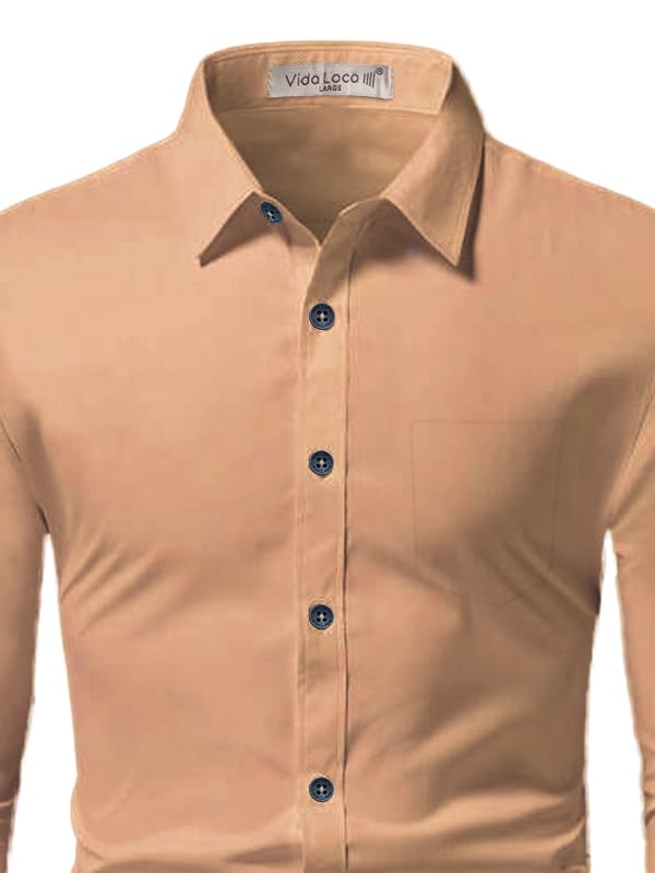 Image of Vida Loca Full Sleeve Spread Collar Cotton Blend Casual, Festival Stylish Slim fit Shirt for Men and Boys.