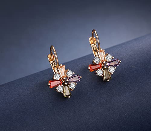 Earrings For Women Girls Crystal Cz Cross Dangle Earrings Jewelry For Women 18K Gold Plated #TOP1