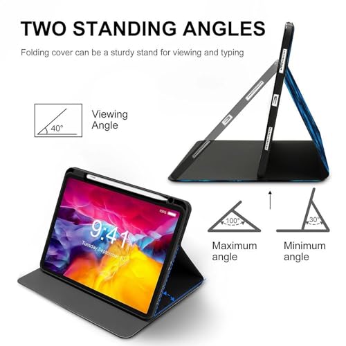 Smart case iPad Pro 11 pouces coque fine loup imprimé avec support - 4