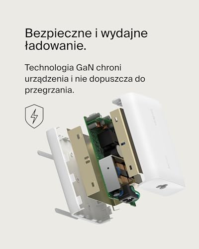 Belkin BoostCharge 4-portowa Ładowarka Sieciowa USB-C GaN 200 W z PD 3.1 Fast Charge + Kabel 1,5 m, Do MacBooka Pro, iPhone'a 16, 15, iPada Pro, Galaxy S24, Google Pixel