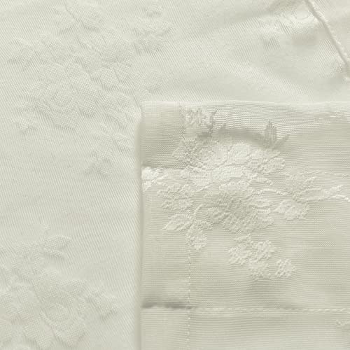 Terlytex Ivory Lace Curtains 63 Inch Length, Country Lace Curtains For Living Room, Embroidery Floral Tulle Lace Sheer Curtains For Window, Privacy Lace Curtain Panels, 52 X 63 Inch, 2 Panels, Ivory #TOP4