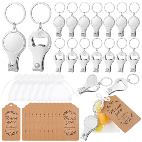 INTERWARM 60 Set Stainless Steel Nail Clipper Keychains, 3 in
