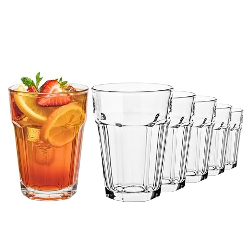 TREND FOR HOME 6 Bicchieri Cocktail 425 ml Caffè Tumbler Bicchiere Vetro Moderni Trasparenti Mojito Bicchiere Grande Bicchieri Alti Smoothie, Alva