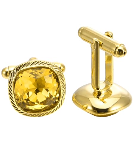 Gemelos de piedra de zircón amarillo para hombre miniatura 4