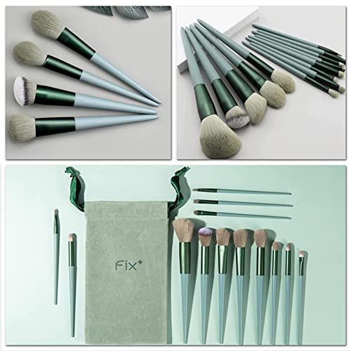 ieron Makeup Brushes 13Pcs Foundation Brushes Professional Cosmetic Brushes Set Premium Synthetic Brushes with Plush Bag for Foundation Face Powder Blush Eye Shadow Lip Gloss - Image 3