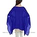 Max Hsuan Women's Loose Solid Sheer Chiffon Caftan Poncho Batwing Tunic Top Blouse Summer Oversized Shirts Blue