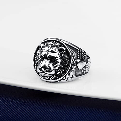 Jadeangel Sterling Silver Lion Men Thailand Vintage Silver Ring (11) #TOP2