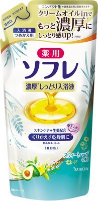 薬用ソフレ 濃厚しっとり入浴液 スウィートハーブの香り つめかえ用400ml × 3個セット