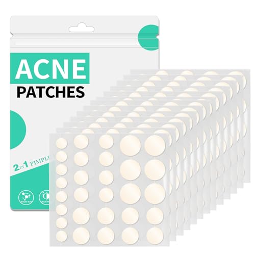 300 Parches Acne Hidrogel Pimple Patch Día y Noche 2 En 1 Parches Granos De Impermeables Transpirables y Invisibles (300PCS)