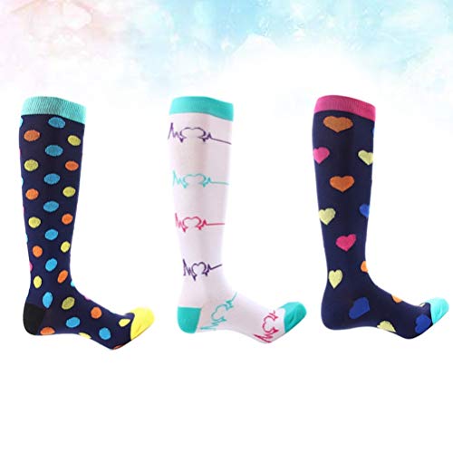 3 pares de meias de compressão unissex BESPORTBLE, meias de compressão para suporte de mangueira de