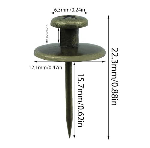 Image of 30PCS 0.47x0.86inch Zinc Alloy Double Head Peg Hanger Peg Picture Hanger Hook Decoration Black Small Head Thumbtacks for Hanging Painting Clock Decoration Photo