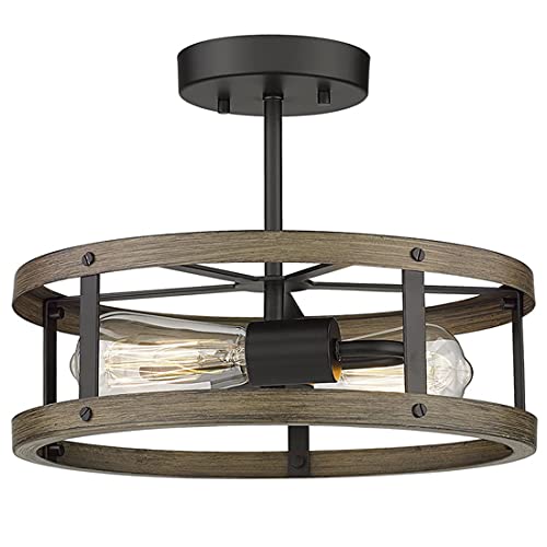 Plafonnier vintage rustique luminaire industriel E27 pour cuisine et escalier