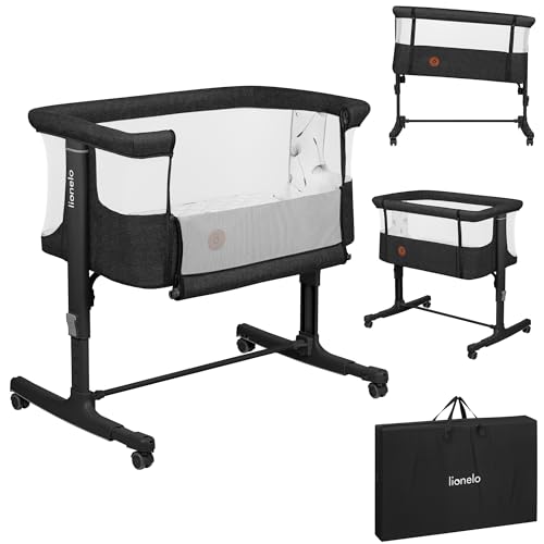 Lionelo Aurora 3 in 1 Babybett bis 9 kg, Beistellbett, Wiege...