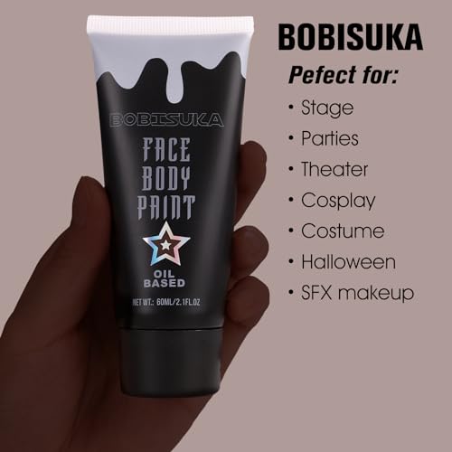 BOBISUKA Brown Face Paint, Oil-based Body Painting Kit, Cream Blendable Facepaint for Halloween Cosplay, Costume, Parties, Stage, Theater, SFX Special Effect Makeup and Hunting Camo