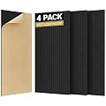 TONOR 4 Pack Large Acoustic Panels,47.2" X 23.6" X 0.35" Acoustical Wall Panel, Self-Adhesive Sound Proof Panels, Decorative Soundproof Wall Panels for Echo Absorption for Home Studio Office, Black
