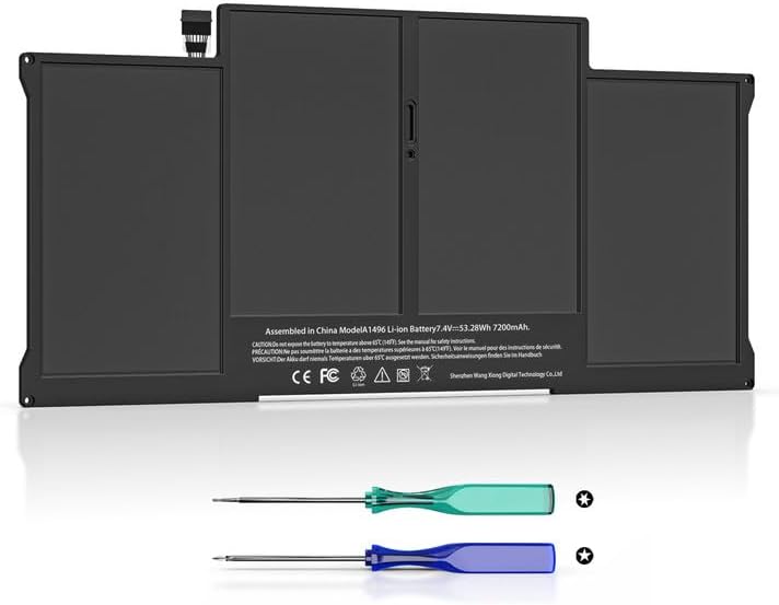 A1466 Battery Compatible with MacBook Air 13 inch A1466(Mid 2012, Mid 2013, Early 2014, Early 2015,2017) A1369(Late 2010, Mid 2011 Version) 7200mAh fits A1496 A1405 A1377 [Upgraded 3.0]
