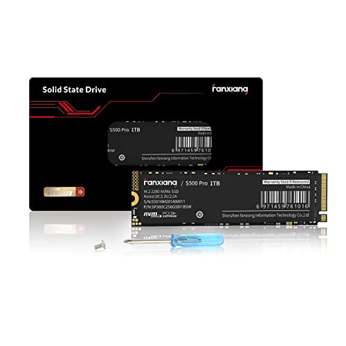 Fanxiang S500 Pro 1TB NVMe SSD M.2 2280 PCIe Gen3x4 3500MB/s TLC 3D NAND 640TBW Internal Solid State Hard Drive