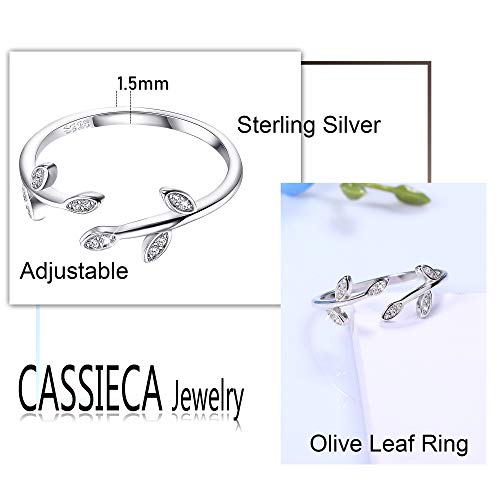 CASSIECA Foglia Anello Aperto Regolabile con