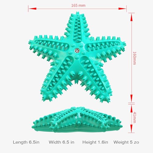 LiuMelinda Dog Chew Toys for Aggressive-Chewers - Indestructible Dog Toy for Aggressive Chewer,Tough Chew Toys for Dogs (Rubber Blue-Starfish)