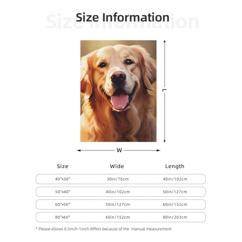 Couverture Golden Retriever plaid anti-froid léger pour lit et canapé sans encombrement - 7