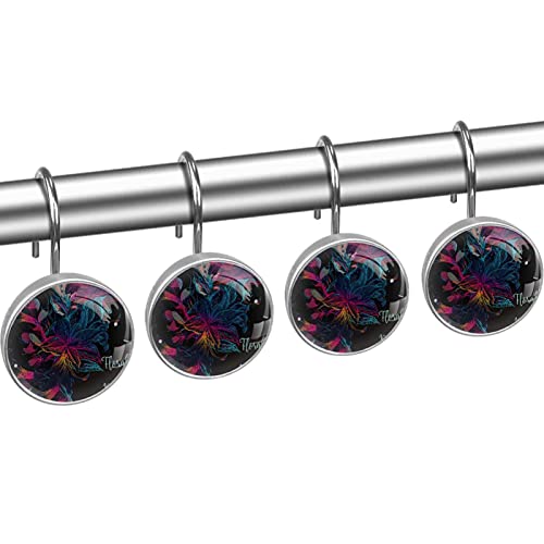 Crochets de rideau de douche multicolores pour tringle de salle de bain - 3