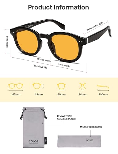 Image of SOJOS Retro Vintage Polarized Sunglasses for Women Men, Classic Square Panto Shades SJ2626