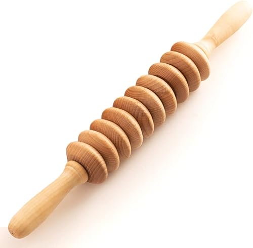Miniatura 2 de Tuuli Accesorios - Rodillo de masaje de madera de disco, rodillo corporal multifuncional para celulitis, tensión muscular y apoyo a la salud de la