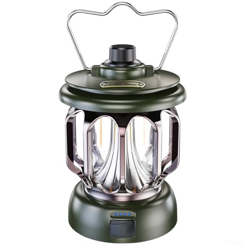 Lampe camping LED multifonction étanche verte et lanterne rechargeable pour tente outdoor