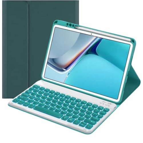 iPad A16 11世代/10世代 対応 キーボード付きケース Pencil 収納 分離式 ワイヤレス カラーキーボード カバー 薄型 軽量 人気 お洒落 可愛い, 深緑