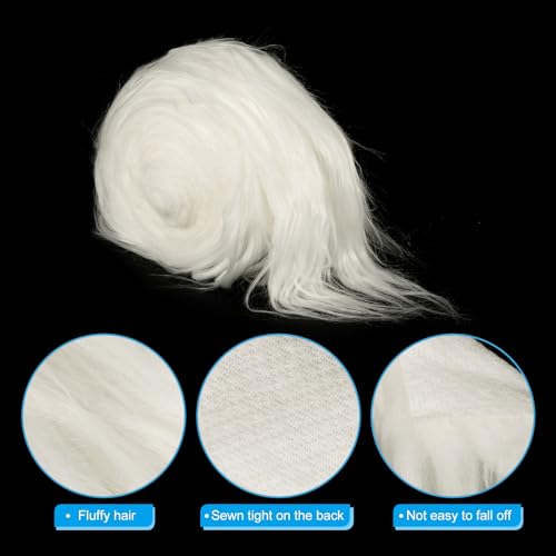 PATIKIL Plush Faux Fur Fabric Precut Strips, 59" x 2" Fluffy Faux Fur Ribbon for DIY Crafts Christmas Halloween Gnome Beard, White - Image 4