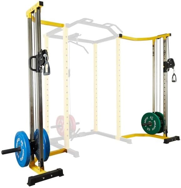 Fitvids Yellow & Black Cable Crossover Attachments for Home Gym, PEC Fly Machine Arms for Power Rack