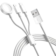 【3in1 a-pple Watch充電器】Watch最新設計の充電ケーブル。複雑な操作なしで、3台のデバイスを1つのUSBポートから同時に充電可能。Watch用ケーブルとLightnningケーブル、Type-Cケーブルは長さが異なるため、同時に充電してもお互いに干渉しません。1本のケーブルですべての充電ニーズをカバーします。本製品は自動更新機能を搭載し、最新のシステムにも対応可能です。充電器自体の重さはわずか約20gです。小型軽量の設計により持ち運びが簡単で、家の使用はもちろん、通勤、出張、...