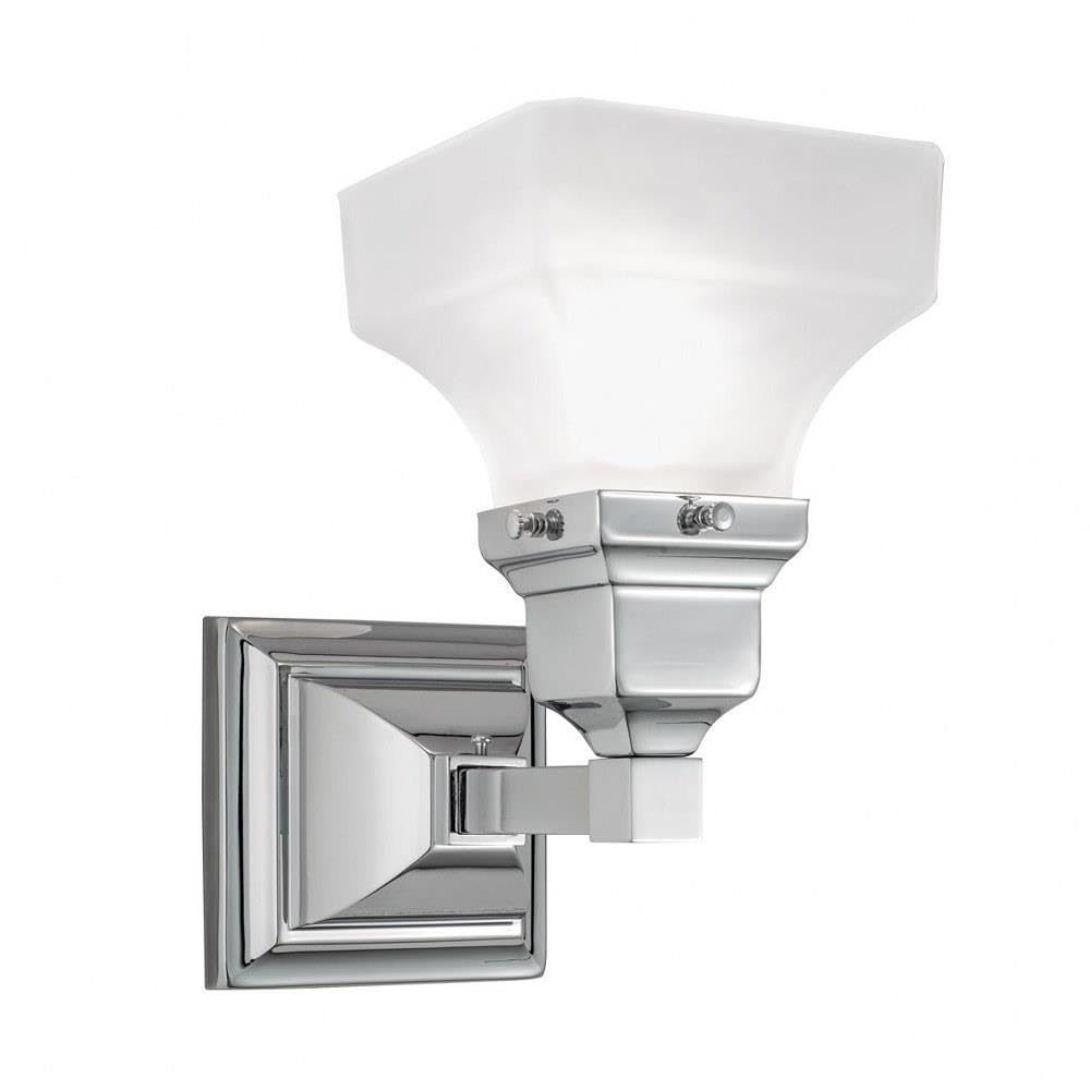 Norwell Lighting 8121-CH-PY Birmingham - One Light Wall Sconce, Glass Options: Pyramid Shape Glass, Choose Finish: CH: Chrome