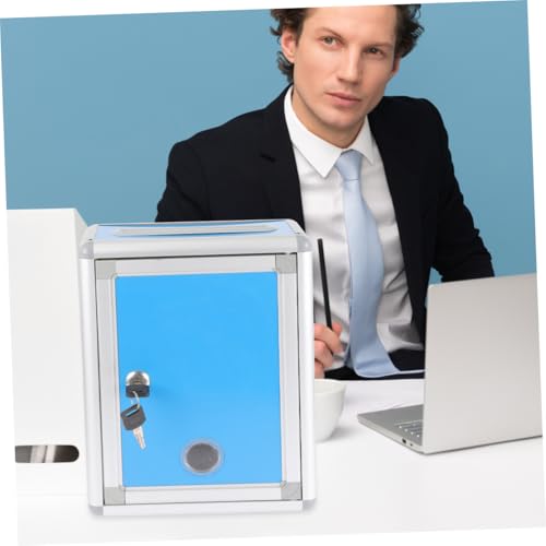 Boîte à suggestions murale bleu clair pour la vie de bureau collaborative