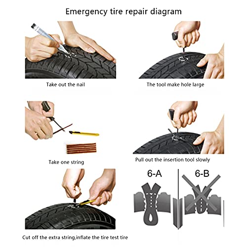 Image of Aramox Rubber Tire Plug, 100pcs, 100x3mm, Tubeless Tyre Sealing Strip, Puncture Repair for Car and Motorcycle