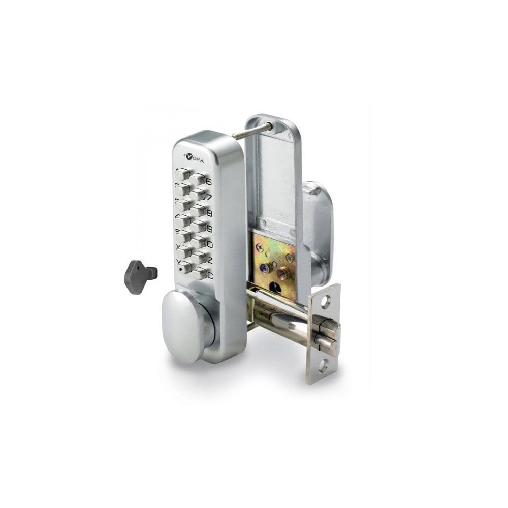 WS6-CSP Verrou à code mécanique avec pêne à larder, changement de code sans démontage, finition inox Satiné