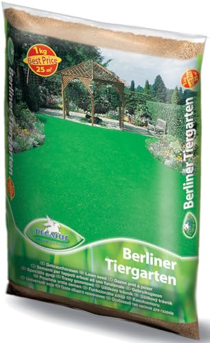 Pegasus Berliner Tiergarten 622302 Rasensamen 1kg 25 qm - Hohe Belastbarkeit Schnelle Keimung Hohes Zierwert Pflegeleicht Saatgut Rasensaat