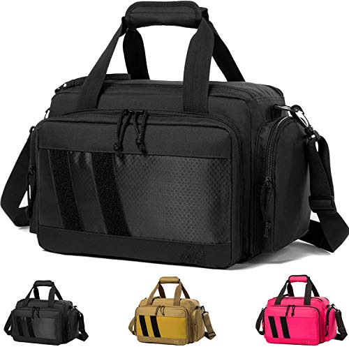 MERALIAN Range Bag -Tactical Gun Range Bag for Handguns,Pistols and Ammo.Padded Shooting Range Duffle Bag for Hunting Shooting Range Sport. (Black)