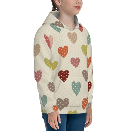 Heart Polka Dot Kid Hoodies Boys Sweatshirts Girls Pullover with Pocket 7