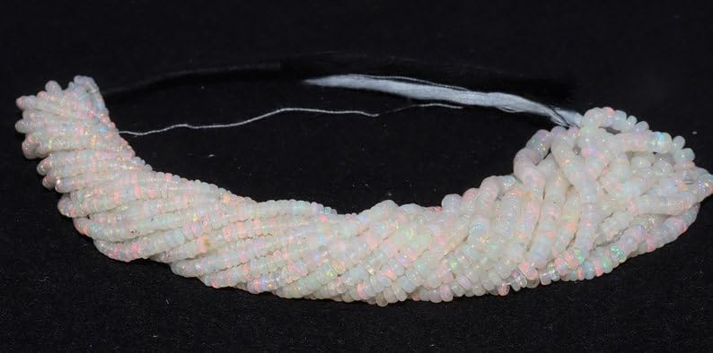Opale éthiopienne naturelle perles rondes lisses 3-4,5mm pour fabrication de bijoux uniques