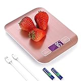 Digital Food Scale Rechargeable, 5KG Stainless Steel Kitchen Scale for Food, High Precision with 0.0