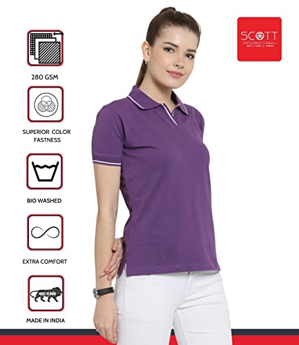 Image of Scott International Women's 100% Pure Organic Cotton Polo Regular Fit T-Shirt