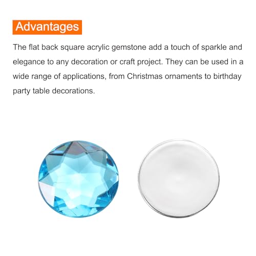 Image of MECCANIXITY Flat Back Round Acrylic Rhinestones,16mm Cyan Blue Flatback Crystal Rhinestones for Crafts Clothes Shoes DIY Decoration Gifts 50Pcs