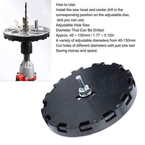 Kit de brocas sierra ajustable diámetro 45 a 130 mm miniatura 3