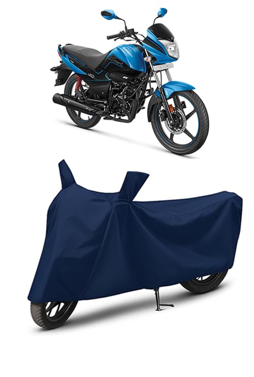 Image of Waterproof Bike Cover for Hero Splendor Ismart 110 | All Weather Protection from Rain, Dust, UV Rays & Scratches with Mirror Pockets & Buckle Belt | Splendor Ismart 110 Bike Cover