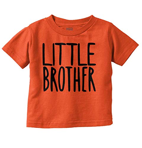 Little Brother Proud Younger Bro Youth T Shirt Tee Boys Orange