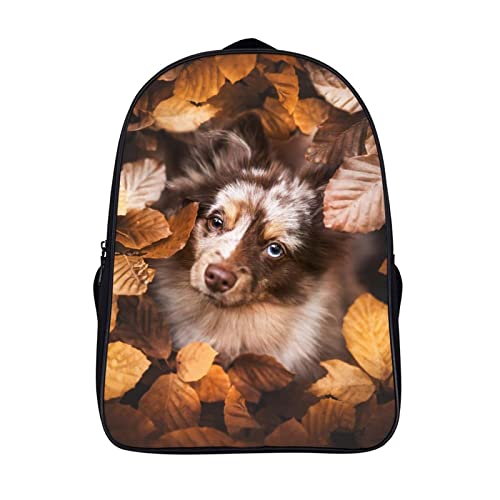 Sac d'école 3D cool pour enfants avec motif imprimé chien berger australien