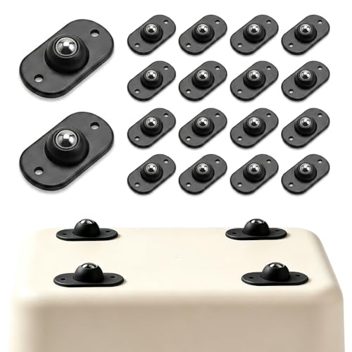 Image of Self Adhesive Caster Wheels, Appliance Wheels with 360 Swivel Mini Rollers, Small Appliance Slider for Coffee Maker Air Fryer Storage Box Trash Can Furniture (16, Black)